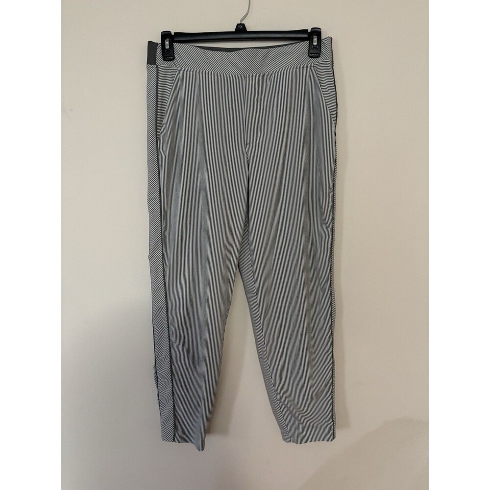 Athleta Women's Brooklyn Textured Pull On Striped Ankle Pants Size 14
